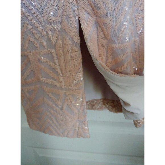 Dress The Population Glamorous Claire Sequin Strapless Feminine Shimmer S Midi - Picture 11 of 16